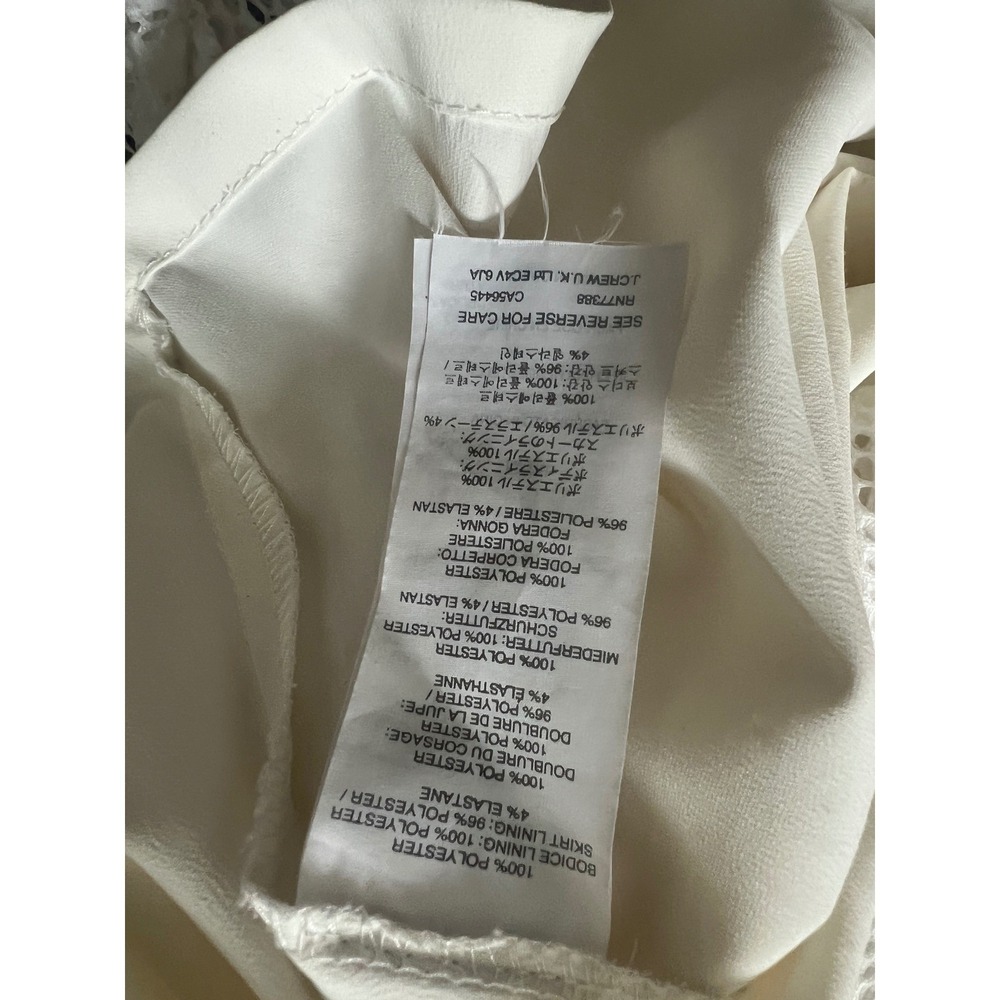J.Crew White Eyelet Lace V-Neck Fit and Flare Dress Sleeveless Size 12 G4122 - Picture 4 of 9